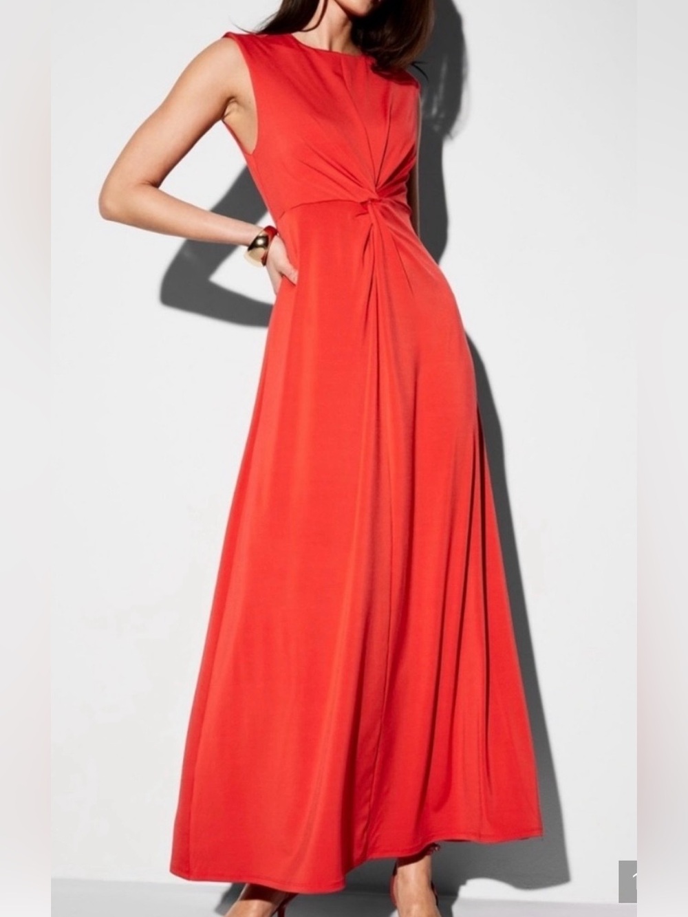 NWT The Occasion by Old Navy Red Sleeveless Twist-Front Maxi Dress